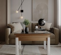 Стол-трансформер B-Fly Glass Дуб крафт золотой/Белые ноги/Графитовое стекло