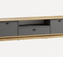 Тумба під ТВ Kuba/Куба RTV176 Дуб Аппалачі/Антрацит Moreli Ширина 176 см