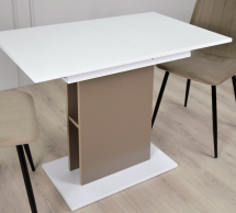 Стол обеденный Stoun / Стоун Интарсио Белая Аляска / Латте Раскладной 100/135 см