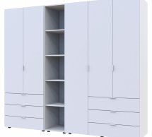 Шкаф Дорос Гелар белый с Этажеркой 5 дверной 231,9 см
