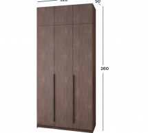 Шафа Mebelstar Оскар трьохдверна з антресоллю та шухлядами Дуб рістрето 120 см