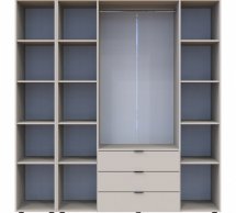 Шкаф для одежды Дорос Гелар кашемир 4-х дверный/Зеркало 194 см