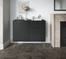 Комод Гармоні / Harmony KSZ97 Чорний / Чорний мармур роял