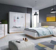 Модульна спальня Arco/Арко Perfect Home Білий/Білий глянець/Дуб грандсон