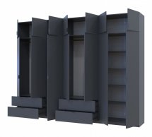 Шкаф для одежды Дорос Лукас графит 7 дверный 315 см