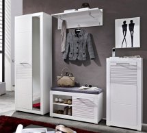 Модульная прихожая BRW Poland Flames / Флеймс Белый / Белый глянец