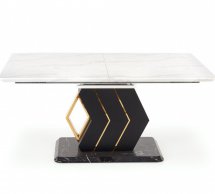 Стол Vincenzo белый мрамор/черный/золото