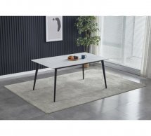 Стол обеденный SABA CERAMIC Интарсио белый глянец/черный каркас Не раскладной 130 см