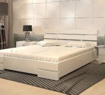 Кровать деревянная ArborDrev Дали Люкс с подьемным механизмом и нишей для белья Сосна / Бук Белый