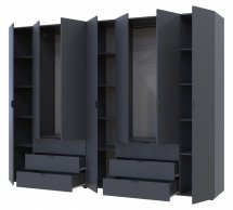 Шкаф Дорос Гелар графит с Этажеркой 7 дверной 309,4 см