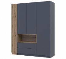 Шкаф для одежды с нишей и пеналом Дорос Дейл графит 3 дверный 178 см