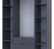 Шкаф Дорос Гелар графит с Этажеркой 3-х дверный 154,4 см