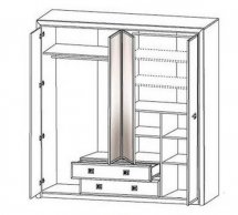 Шафа SZF4D2S ВМК Украіна Коен ІІ 4 дверна дуб корабельний 214 см