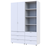 Шкаф для одежды Дорос Гелар белый 2-х дверный с пеналом 137,5 см