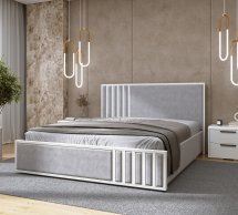 Ліжко дерев'яне DrevKO Лаундж 1 з підйомним механізмом та нішею для білизни Емаль