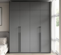 Шафа Морелі R-0018 Рамо 4 дверна антрацит зі штангами 197см