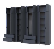 Шкаф для одежды Дорос Лукас графит 8 дверный 320 см
