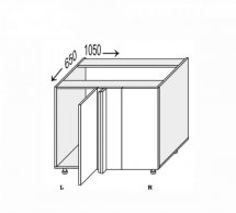 Секция нижняя правая УголН 90° 1050х650/820 1дв Миллениум WG