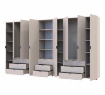 Шкаф для одежды Дорос Гелар кашемир 8 дверной с пеналом 370 см