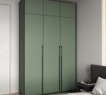 Шафа з полицями Морелі 3 дверна зелений димчастий R-0015 Рамо 150 см