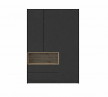 Шафа Дорос Дейл трьохдверна з нішею Антрацит/Дуб Евок 150 см