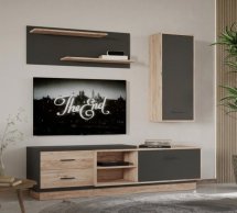 Стенка Ремо Дуб сан-ремо светлый / Антрацит