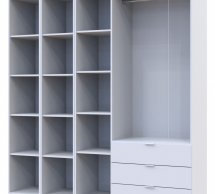 Шафа Дорос Гелар білий з 2 Етажерками 3-х дверна 192,6 см