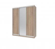 Шкаф-купе с зеркалом Дорос Сити Лайт дуб сонома 3 дверный 180 см