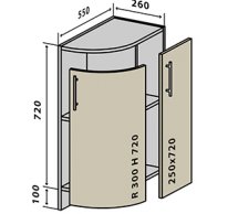 №37R Тумба нижня закінчення радіусне 26 Люкс RODOS