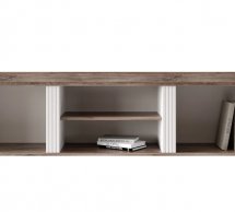 Полиця SFW Канді Білий альпійський / Дуб стірлінг / Білий матовий