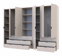 Шкаф для одежды Дорос Гелар кашемир 6 дверной с пеналом 292,4 см