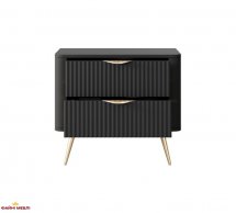 Тумба прикроватная 2S Черный/Золотые ножки Lante
