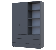 Шкаф для одежды Дорос Гелар графит 2-х дверный с пеналом 137,5 см
