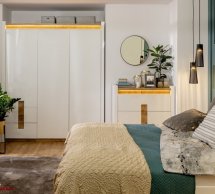 Модульная спальня Alameda/Аламеда BRW Poland Белый глянец/Дуб Вестминстер