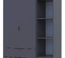 Шкаф Дорос Гелар графит с Этажеркой 2-х дверной 115,7 см