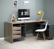Компьютерный стол Connect 2 Интарсио Правый/Левый Дуб Сонома Трюфель/Антрацит 180 см