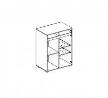 Тумба 2Д Бьянко (стекло) Графит