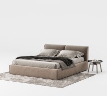 Кровать мягкая двуспальная Woodsoft Novara / Новара с подъемным механизмом и нишей для белья