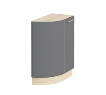 Тумба нижня Н30.82.2Д кут. гнут. Хай-Тек глянець перламутр