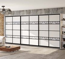 Шафа-купе Комфорт меблі Модель-5 білий глянець 6 дверна 520 см