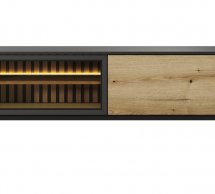 Тумба під ТВ Lang/Ланг RTV150 2D Чорний/Дуб евок Perfect Home Ширина 150 см