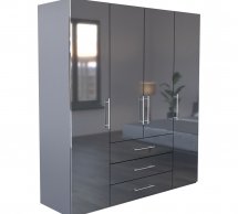 Шкаф 4дв 3шх Миромарк Магнум 4 дверный антрацит 196 см