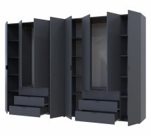 Шкаф Дорос Гелар графит с Этажеркой 8 дверной 348,2 см