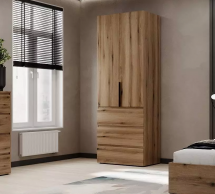 Шкаф в спальню двухдверный с ящиками Art In Head Light 80 см