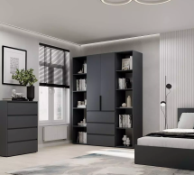 Шкаф распашной комбинированный двухдверный Art In Head №9 Light, ширина 160 см