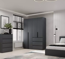 Шкаф распашной комбинированный четырёхдверный Art In Head №5 Light, ширина 160 см