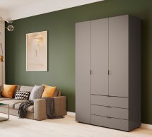 Шкаф для одежды Дорос Геллар графит 3 ДСП 116,2 см