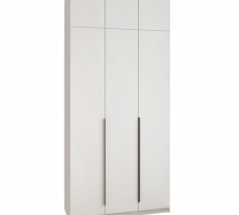 Шафа Mebelstar Оскар трьохдверна з антресоллю та шухлядами Білий сніг 120 см