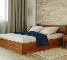 Ліжко дерев'яне Лев Соня з підйомним механізмом і нішею для білизни масив Бук