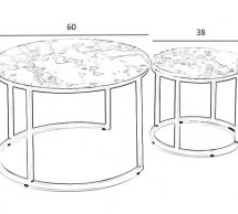 Стіл журнальний Paola чорний мармур/золотий